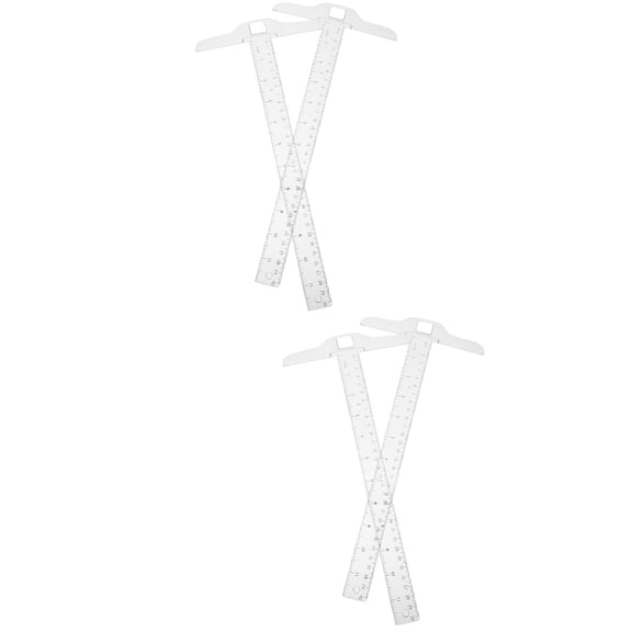 4 PCS  30cm T Shape Ruler T-Square Double Side Centimeter Scale Plastic Measuring Tool for Drafting and General Layout Work