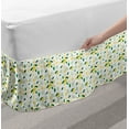 thumbnail image 2 of Lemon Bed Skirt, Summer Tree Branches Ripe Slices Freshness Juicy Delicious Lemonade Motif, Elastic Bedskirt Dust Ruffle Wrap Around for Bedding Decor, 4 Sizes, Yellow Green and White, by Ambesonne, 2 of 2