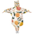 thumbnail image 2 of FORMRS Wearable Blanket Hoodie with Sleeves for Kids Cozy Flannel Sweatshirt, Orange Slices, 2 of 7