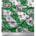 thumbnail image 1 of Soimoi Poly Georgette Fabric Leaves & Flower Floral Printed Fabric 1 Yard 42 Inch Wide, 1 of 1
