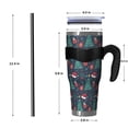 thumbnail image 4 of 40oz Tumbler,Dark Blue Christmas Pattern Insulated Tumblers with Removable Handle,Stainless Steel Double Vacuum Coffee Tumbler Cup with Straw for Home,Office,Travel,Party, 4 of 5