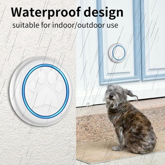 Wireless Doorbell for Cats & Dogs 300M Range 60 Songs High Volume Waterproof Smart Home Training Bell US Plug White
