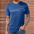 thumbnail image 2 of PNTUTB Round-Neck T-Shirt for Men Simple Print Basic Versatile Tops Casual Loose Comfortable Short-Sleeve T-Shirts with Pocket, 2 of 7