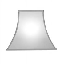 Stiffel ST49 5 x 10 x 9 in. Off White Silk Shantung Hardback Tapered Square Lamp Shade with Nickel Top Ring