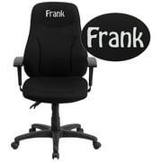 Flash Furniture Personalized High Back Black Fabric Multifunction Ergonomic Swivel Task Chair with Adjustable Arms
