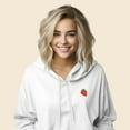 thumbnail image 4 of Dalix Strawberry Embroidered Fleece Cropped Hoodie Cold Fall Winter Women in White S Small, 4 of 5