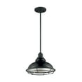 thumbnail image 3 of 60/7004-Nuvo Lighting-Newbridge-1 Light Large Pendant in Farmhouse Style-12 Inches Wide by 8.75 Inches High-Gloss Black/Silver Finish, 3 of 7