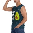 thumbnail image 3 of Kdxio Avocado in Space1 for Men's Muscle T-shirt,Sleeveless for Workout Running Athletic Gym Lounge Casual, 3 of 7