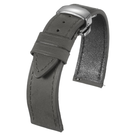 Uxcell Leather Watch Band 20mm Vintage Watch Straps with Butterfly Buckle, Gray