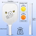 thumbnail image 3 of Pickleball Paddles Set Of 1, Fiberglass Surface, Cute Animals & Graffiti Print, 1 Paddle, 2 Balls & Bag, 3 of 5