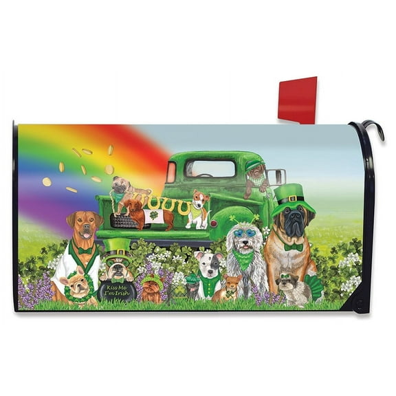 Briarwood Lane Lucky Pups St. Patrick's Day Mailbox Cover