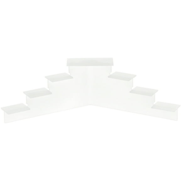 Plymor Frosted Acrylic 7-Item Mini Display Stairs, 4.125" H x 14.75" W x 6" D