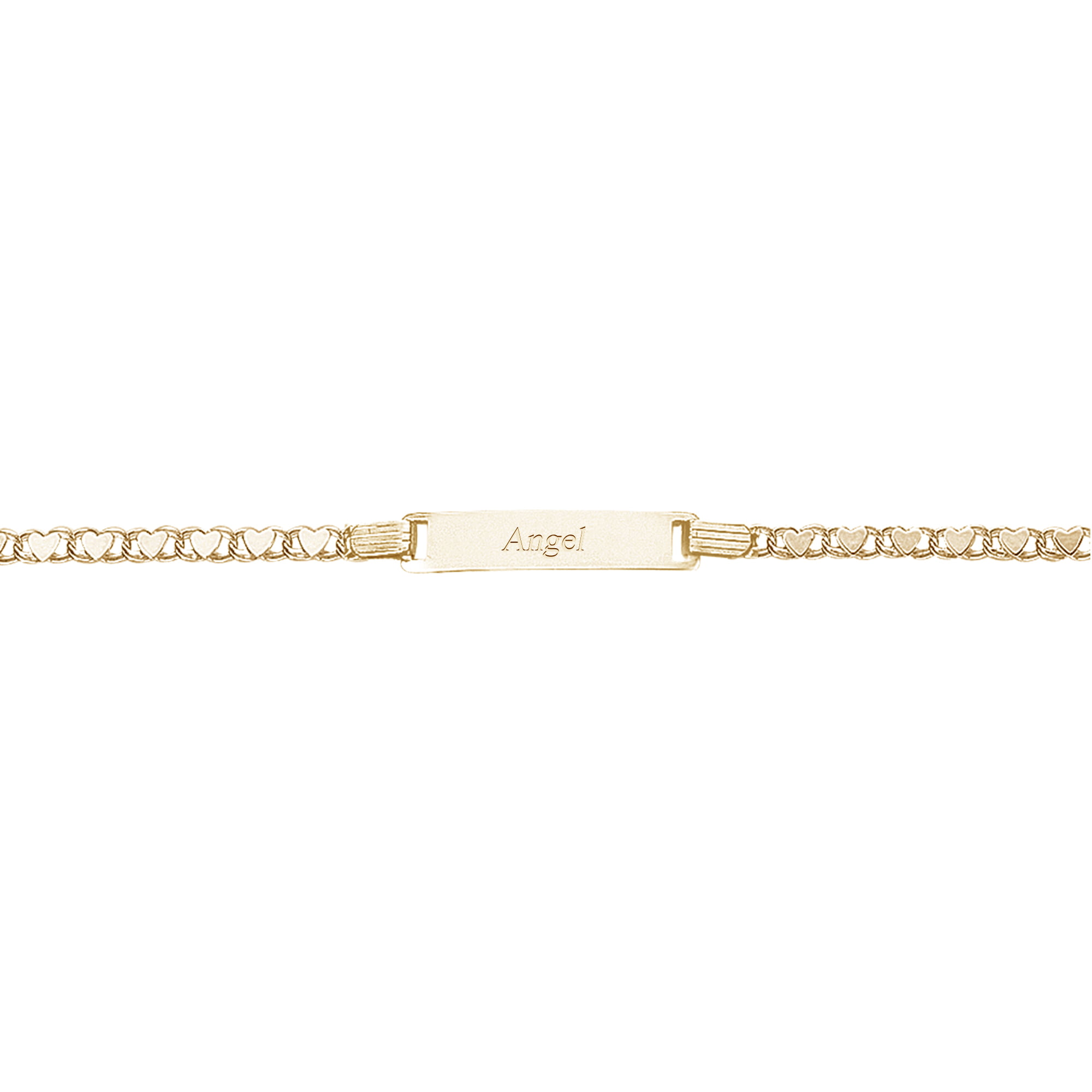 14k Solid Gold Anchor link lady bug Personalized ID baby Bracelet 5.5" engraving 
