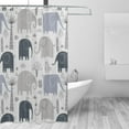thumbnail image 3 of XMXT Waterproof Shower Curtain Liner with Iron Hooks, Cartoon Elephant Background Shower Curtains for Bathroom Decor Accessories, 72 x 72 inches, 3 of 8