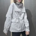 thumbnail image 2 of -Chaqueta cortavientos Vintage para mujer, abrigo estético de gran tamaño con cremallera, protector solar, moda coreana, Verano, 2 of 5