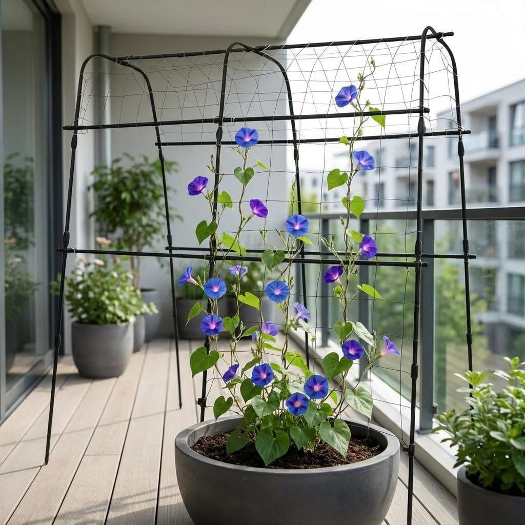 5.3x5.3 FT Black U-Frame Garden Arch, Metal Plant Support for Raised Beds, Cucumbers, Melons, Grapes, Roses & Vining Crops
