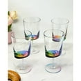 thumbnail image 4 of Set of Four Clear and Rainbow Geometric Acrylic Stemmed All Purpose Wine Glasses, 4 of 9