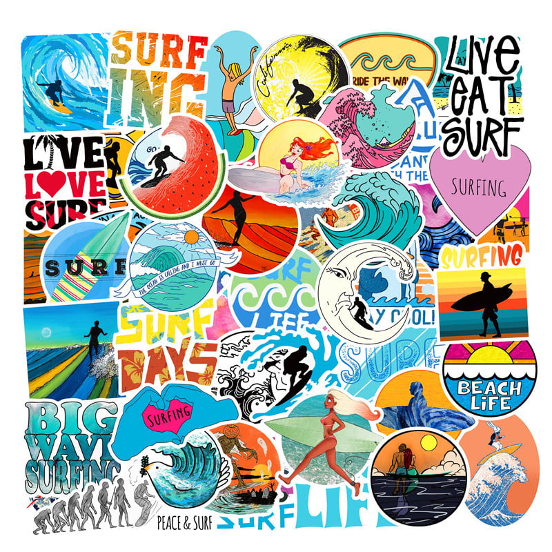 Live Love Surf Sticker Waterproof Vinyl Decal Car Bumper Truck Laptop 