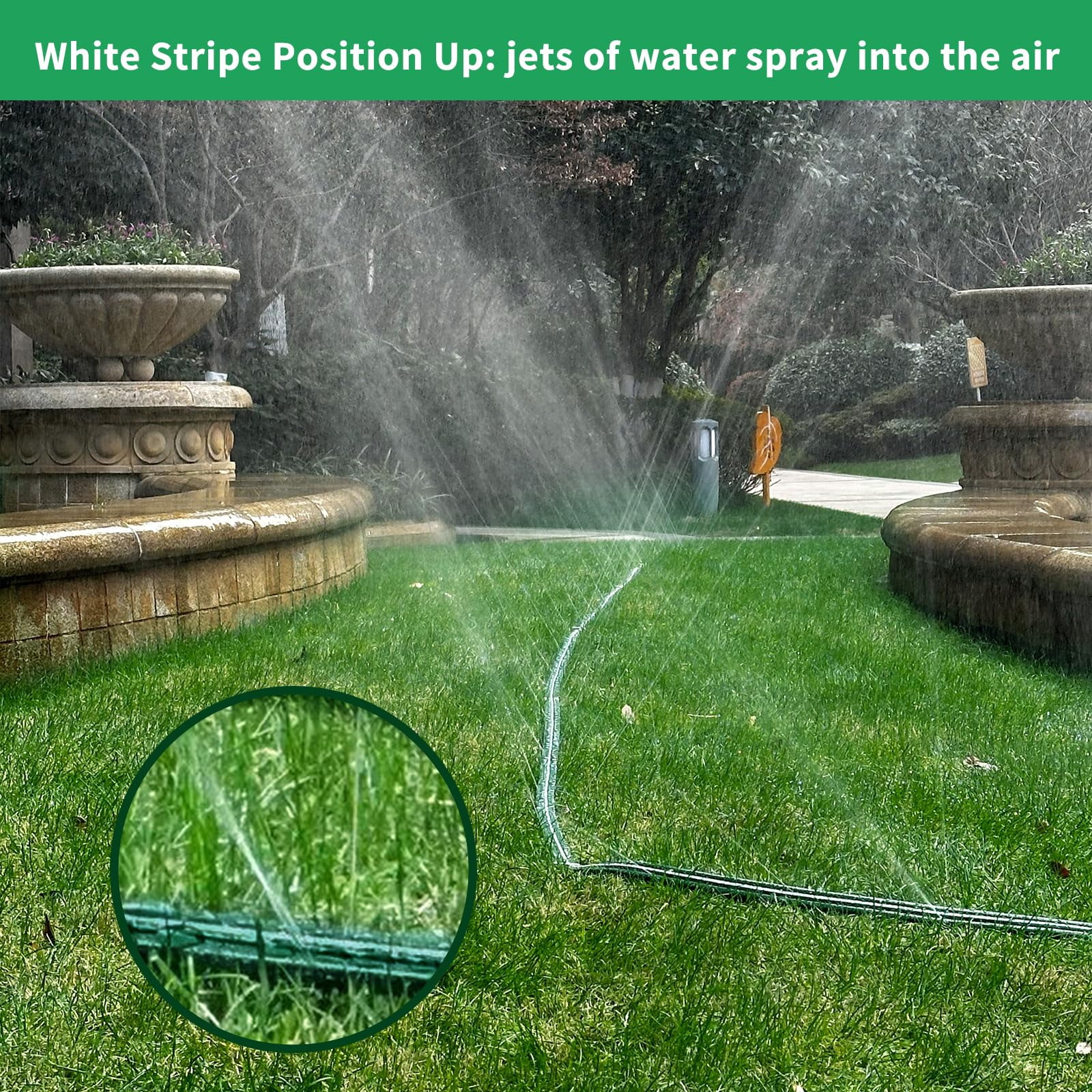 75 Ft Flat Sprinkler Hose For Lawn Watering Garden Soaker With Holes  Heavy Duty Lightweight No-kink Water Stakes Irrigation Great Fun And Dog