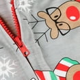 thumbnail image 5 of GRNSHTS Christmas Family Matching Pajamas for Family,Adults Kids Baby Reindeer Printed Onesies Hooded Zipper Jumpsuit Sleepwear (Grey Mom,S), 5 of 7