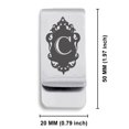 thumbnail image 2 of Stainless Steel Alphabet Letter C initial Classic Slim Money Clip Credit Card Holder, 2 of 2