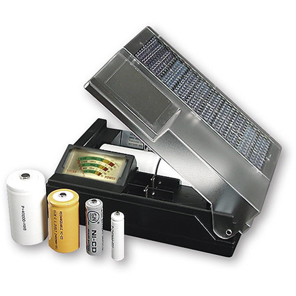 Solar Charger For AA AAA C & D Batteries Includes 4 AA Rechargeable Batteries! 
