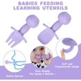 thumbnail image 4 of Cuchara Bebé Morada + Rosa, 4 Cubiertos Ergonómicos de Silicona para Bebé, Cuchara Bebé, Ideal para Aprender Variedad de Alimentos y Autoalimentación., 4 of 5