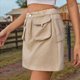 thumbnail image 4 of Faldas para Mujer, Estilo Y2k, Minifalda Vaquera de Cintura Alta, Pantalones Cortos Vaqueros Elásticos Caqui Superficial L, 4 of 7