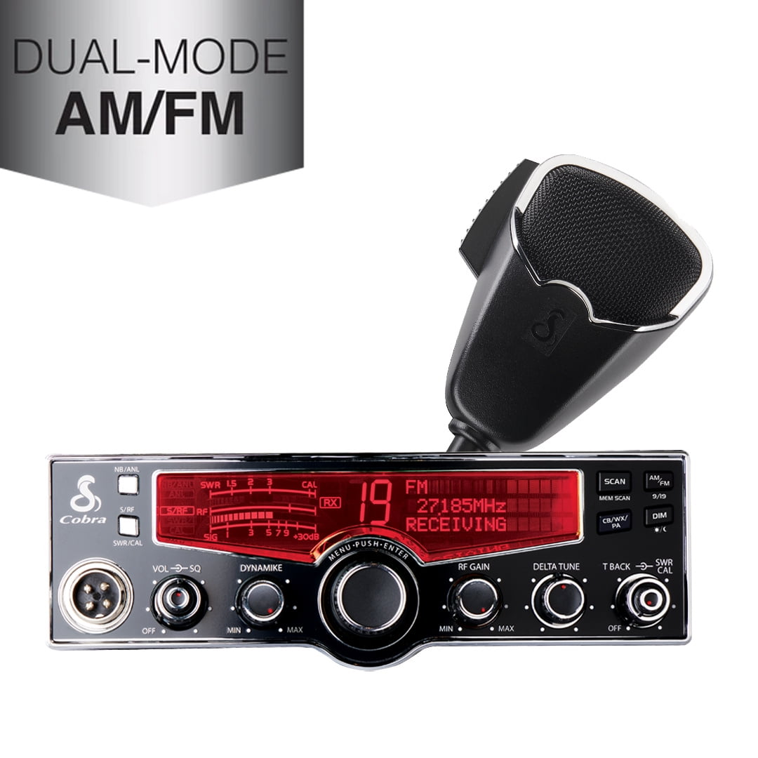 Cobra 29LX AM/FM Professional CB Radio – Emergency Weather Radio with NOAA Alerts, Dual AM/FM Modes, Selectable 4-Color LCD Display, Auto-Scan, and Radio Check Diagnostics