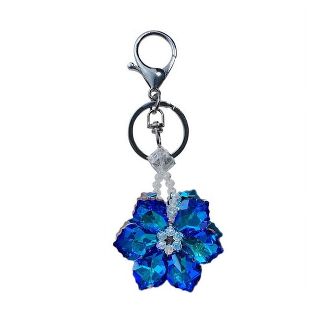 Keychain Key Holder Delicate Craftsmanship Eye-catching Three-dimensional Polishing Wear-resistant Decorate Eco-friendly Faux Crystal Snowflake Key Chain Car Decor