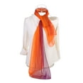 thumbnail image 7 of INSPIRE CHIC Women's Scarf Chiffon Silky Gradient Color Lightweight Long Wrap Shawl Orange Purple, 7 of 7