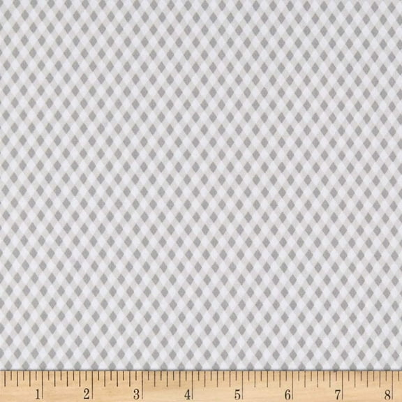 QT Fabrics Sweet Caroline Diamond Check Taupe Cotton fabric by the Yard