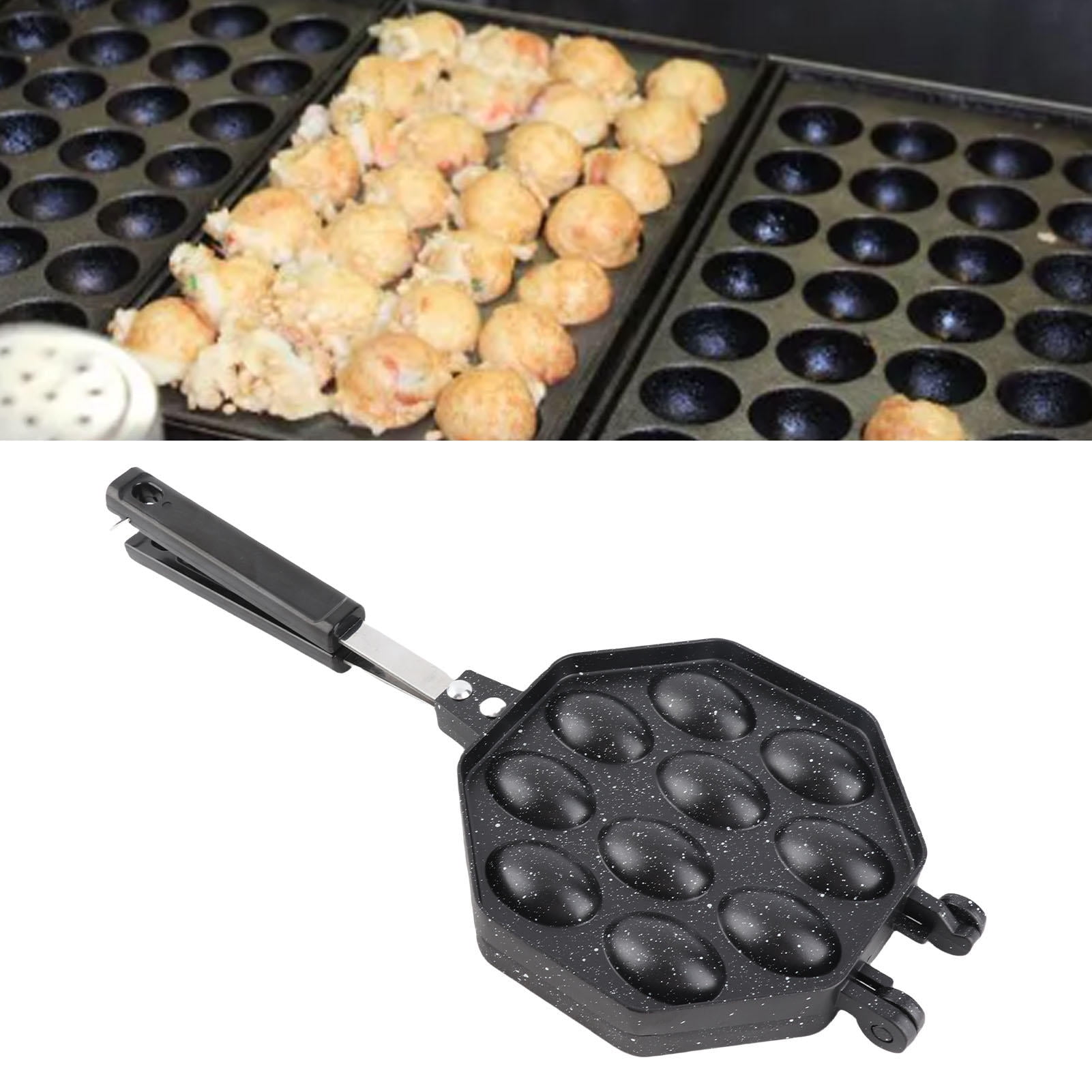 YAHHU Premium Aluminum Egg Waffle Maker – Anti‑Stick, Anti‑Scald Handle, Fast Heat, Portable for Home & Commercial Use