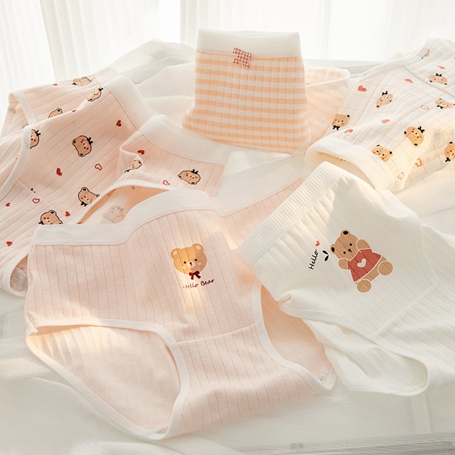 Ropa interior japonesa para mujer, ropa interior bonita, transpirable, de cintura media, bolsa de entrepierna de algodón puro, calzoncillos finos para estudiantes a la cadera