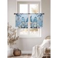thumbnail image 3 of Blue Ombre Gnomes Christmas Sheer Curtains 45 Inch Length 2 Panels Set Window Treatments, Xmas Balls Tree Snowflake Retro Rod Pocket Semi Curtains for Living Room/Bedroom/Kitchen Décor, 104"W x 45"L, 3 of 7