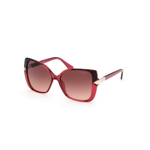 New Guess GU-7820 69T Crystal Red Sunglasses with Brown Gradient Lenses