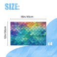 thumbnail image 2 of BaHomeck placemats Set of 4 Rainbow Mermaid Scales Each Scale With Unique Color Cotton Linen rectangle Placemats for Kitchen Dining Table Indoor,Outdoor,18*12inch, 2 of 4