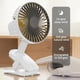 thumbnail image 5 of Ventilador USB con clip y batería | Ventilador portátil de escritorio de 3 velocidades para oficina, dormitorio y viajes | Recargable de 1200 mAh, funcionamiento silencioso, cabezal móvil y soporte, 5 of 7