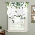 thumbnail image 2 of Eucalyptus Leaves Balloon Curtains 63 Inch Length for Living Room/Bedroom, Rustic Green Plants Botanical Rod Pocket Privacy Door Curtains Decorative Tie Up Shade for Window 52"x63", 2 of 8