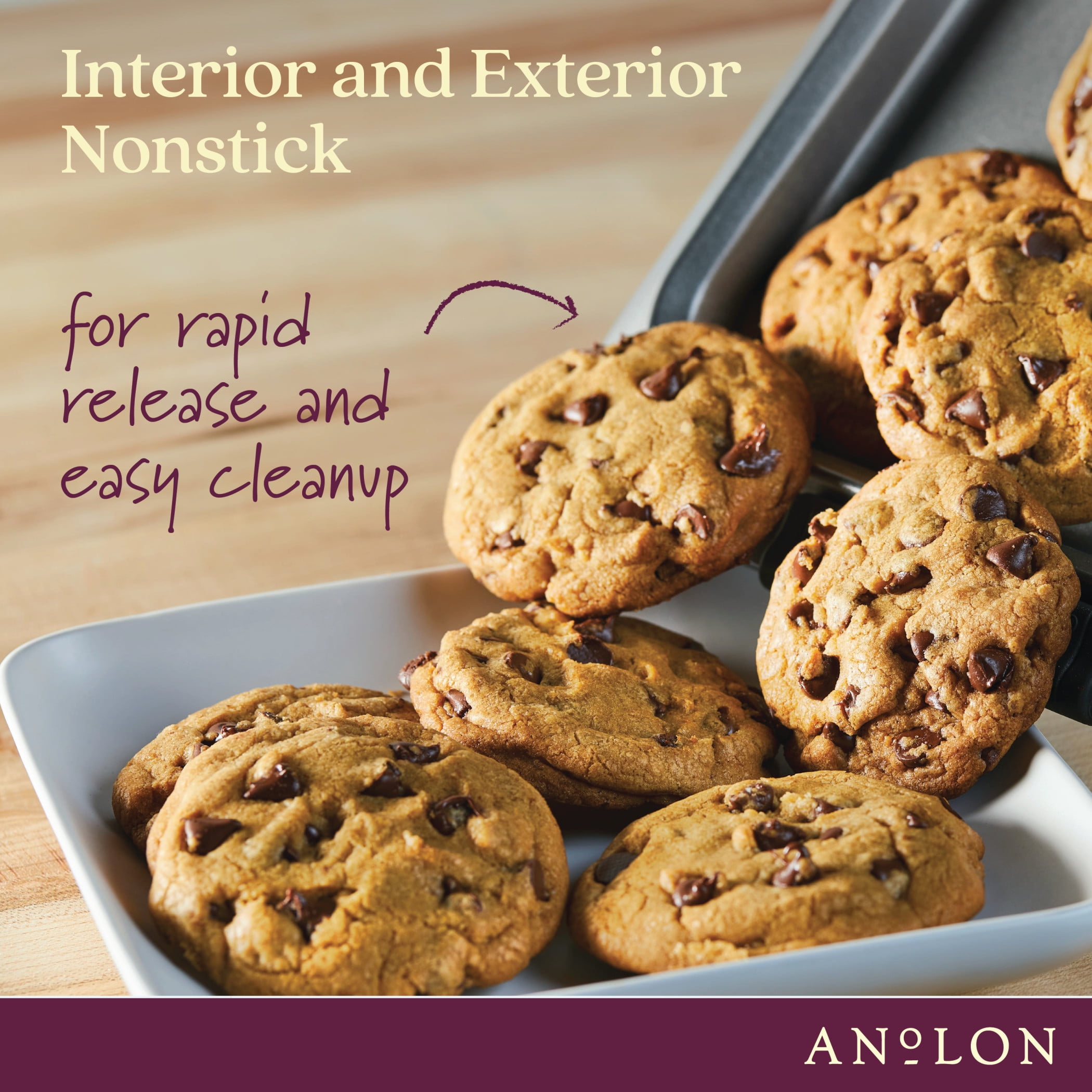 Anolon Advanced Nonstick Bakeware Baking Sheet and Cooling Rack Set, 11-Inch x 17-Inch, Gray