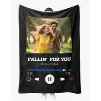 Custom Blankets Personalized Photo Pictures Gifts Blankets for Boyfriend Girlfriend Husband Wife Couple for Christmas Halloween Birthday Anniversary (Style 1)