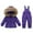 Purple-kids snow outfits, variant on PXLKNZH Toddler Two Piece Snowsuit Boys Girls Baby Winter Hooded Puffer Down Jacket with Ski Snow Bib Coat,Black,1 Years