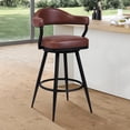 thumbnail image 2 of Amador 26" Counter Height Barstool in a Black Powder Coated Finish and Vintage Coffee Faux Leather, 2 of 4