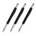 thumbnail image 2 of Stylus Pen, 7-in-1 Multi-Tool Pen Touchscreen Stylus, Ballpoint Pen, Ruler, Level, Phillips Screwdriver and Flathead (3 Pack Black), 2 of 4