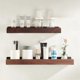 thumbnail image 4 of Black Walnut Wood Bathroom Storage Rack Wall Mounted Light Luxury Living Room Non Perforated Bathro, 4 of 5