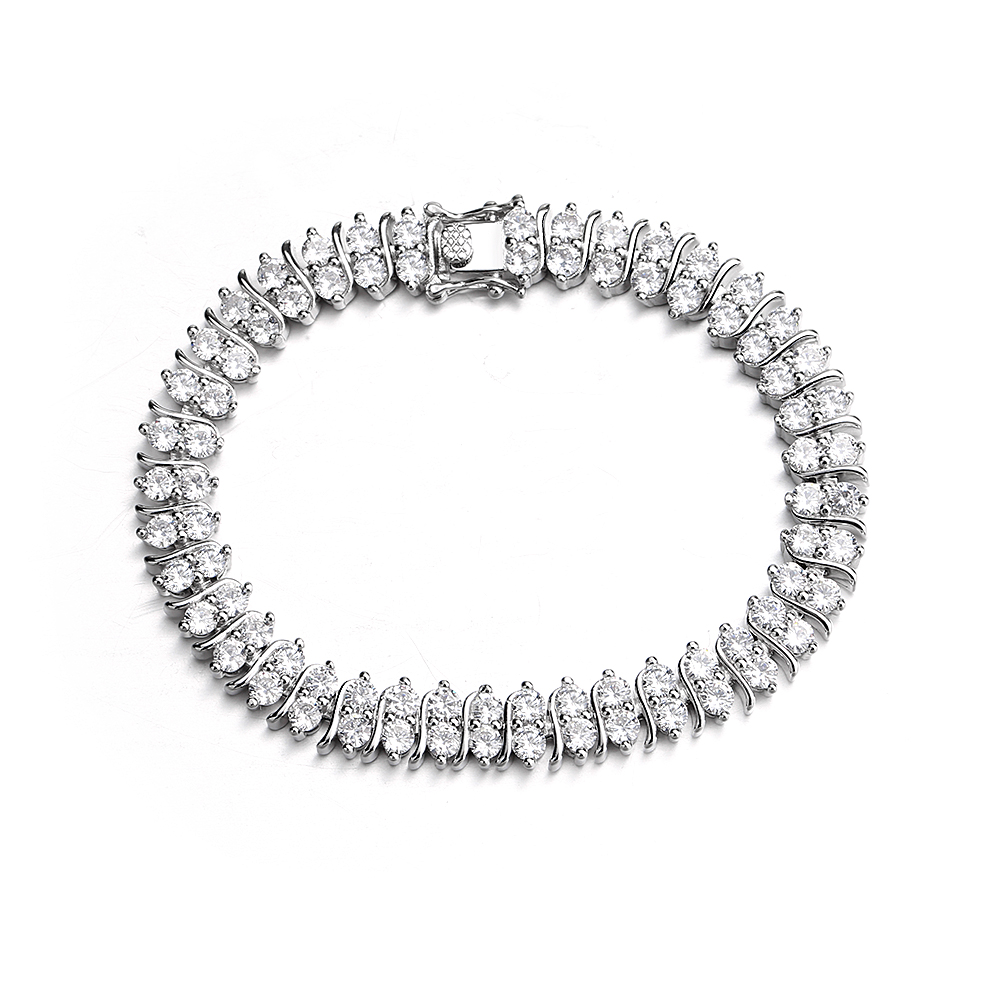 Amy & Annette 18K White Gold Tennis Bracelet Simulated Diamond photo 2