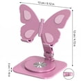 thumbnail image 3 of Butterfly Phone Stand for Desk, 360°Rotating Cell Phone Holder, Height & Angle Adjustable Aluminum Desktop Phone Stand,Foldable Portable Phone Holder Compatible with Smartphones and Tablets(Sky Blue), 3 of 9