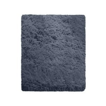 JeashCHAT Area Rug for Bedroom Living Room, 1.64x6.56 Feet Grey Fluffy Shaggy Carpet Non-Slip Soft Plush Bedside Rug Indoor Floor Rug for Home Room Decor