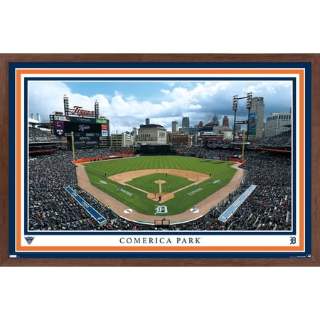 MLB Detroit Tigers – Comerica Park 22 Wall Poster 14.725 x 22.375 Framed