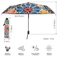 thumbnail image 3 of FORMRS Travel Umbrella Folding Auto Open Close Windproof Rain UV Protection, Dark Floral, 3 of 8